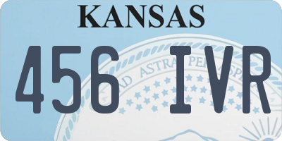 KS license plate 456IVR