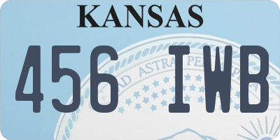 KS license plate 456IWB