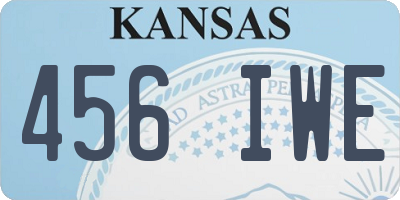 KS license plate 456IWE