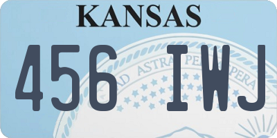 KS license plate 456IWJ