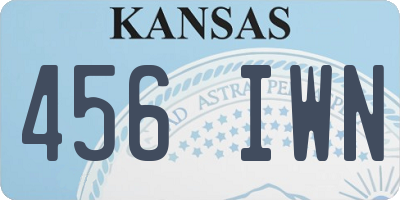 KS license plate 456IWN