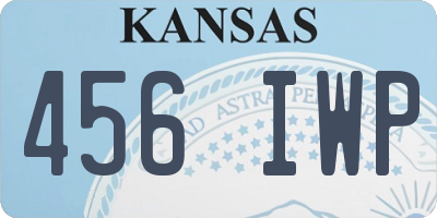 KS license plate 456IWP