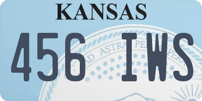 KS license plate 456IWS