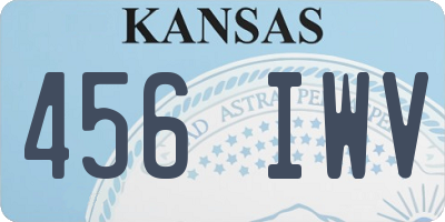 KS license plate 456IWV