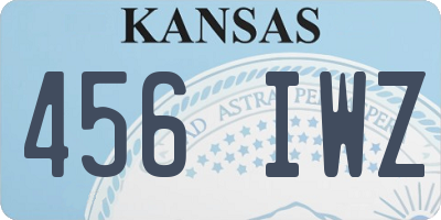 KS license plate 456IWZ