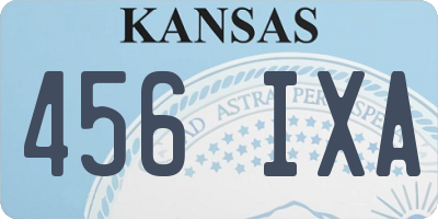KS license plate 456IXA
