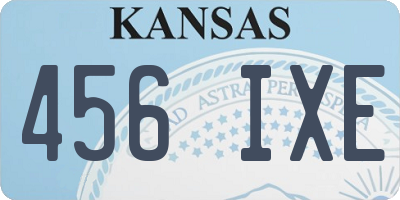 KS license plate 456IXE
