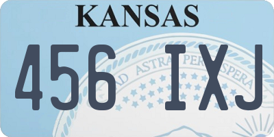 KS license plate 456IXJ