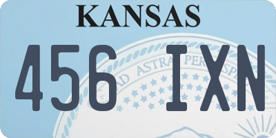KS license plate 456IXN
