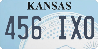KS license plate 456IXO
