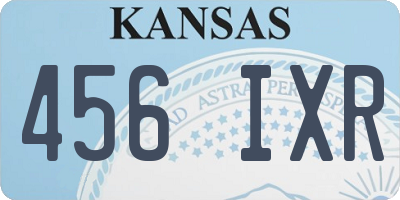 KS license plate 456IXR