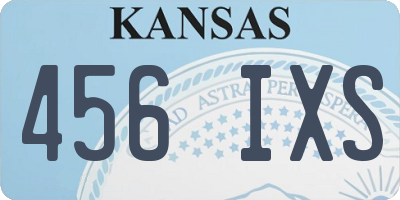 KS license plate 456IXS