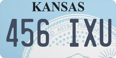KS license plate 456IXU