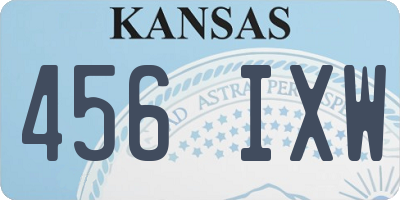 KS license plate 456IXW