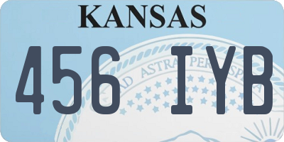KS license plate 456IYB