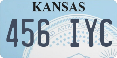 KS license plate 456IYC