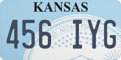 KS license plate 456IYG