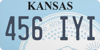 KS license plate 456IYI