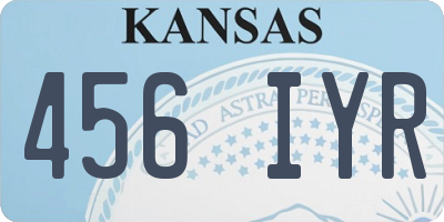 KS license plate 456IYR