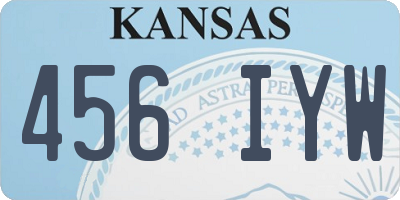KS license plate 456IYW