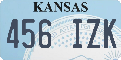 KS license plate 456IZK