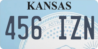 KS license plate 456IZN