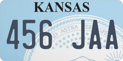 KS license plate 456JAA