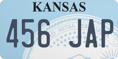 KS license plate 456JAP