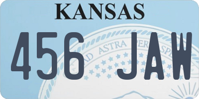 KS license plate 456JAW