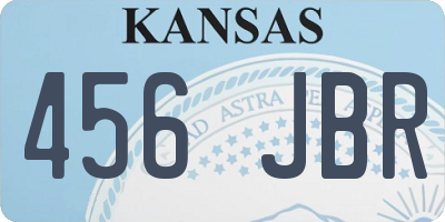 KS license plate 456JBR