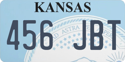 KS license plate 456JBT
