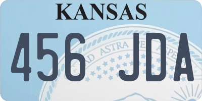 KS license plate 456JDA