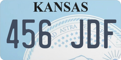 KS license plate 456JDF