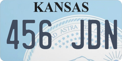 KS license plate 456JDN