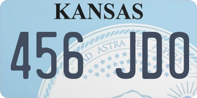 KS license plate 456JDO