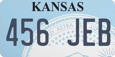 KS license plate 456JEB