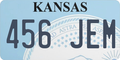 KS license plate 456JEM