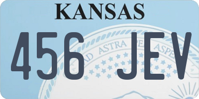 KS license plate 456JEV