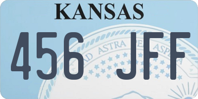 KS license plate 456JFF