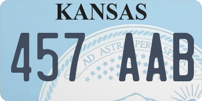 KS license plate 457AAB