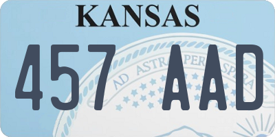 KS license plate 457AAD