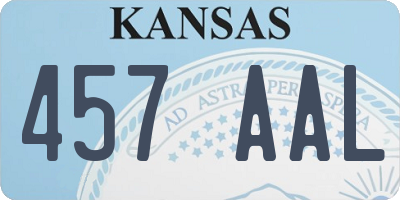 KS license plate 457AAL