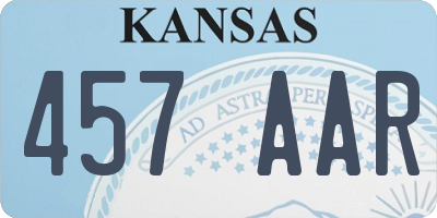 KS license plate 457AAR