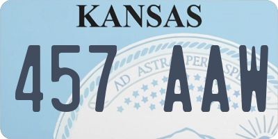 KS license plate 457AAW