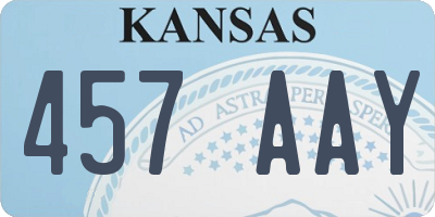 KS license plate 457AAY