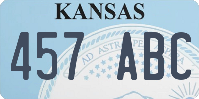 KS license plate 457ABC