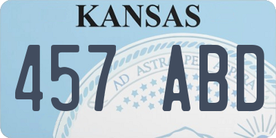 KS license plate 457ABD