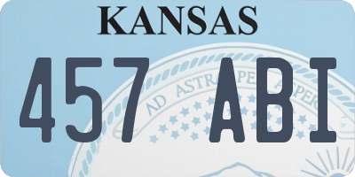 KS license plate 457ABI
