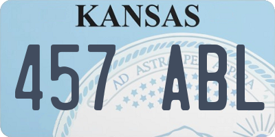 KS license plate 457ABL