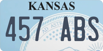 KS license plate 457ABS